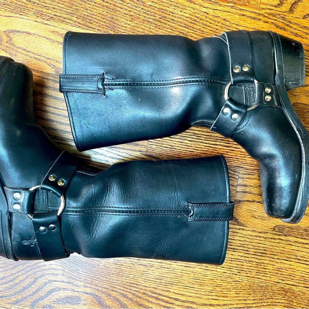 Frye tall harness boots black size 7